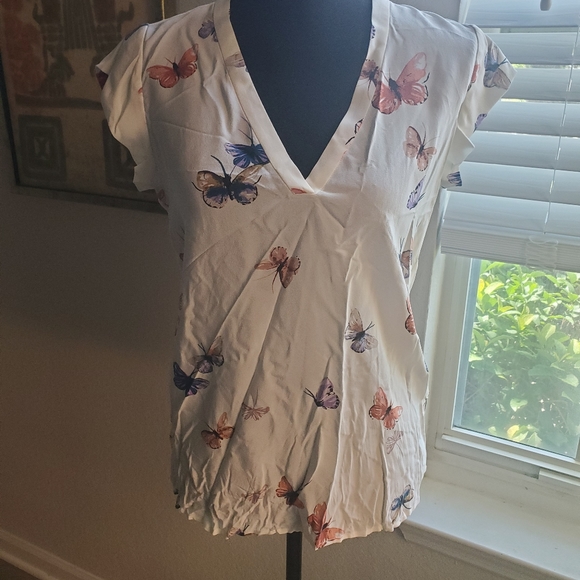 NWT JOIE SILK EXTRA SMALL RUBINA BUTTERFLY BLOUSE - Picture 2 of 7
